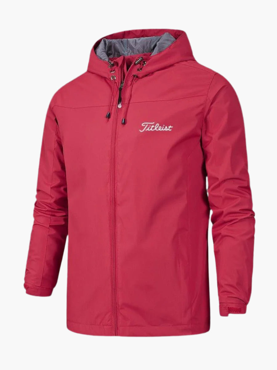 Men's windbreaker with hood – lightweight sports jacket for golf and outdoor activities