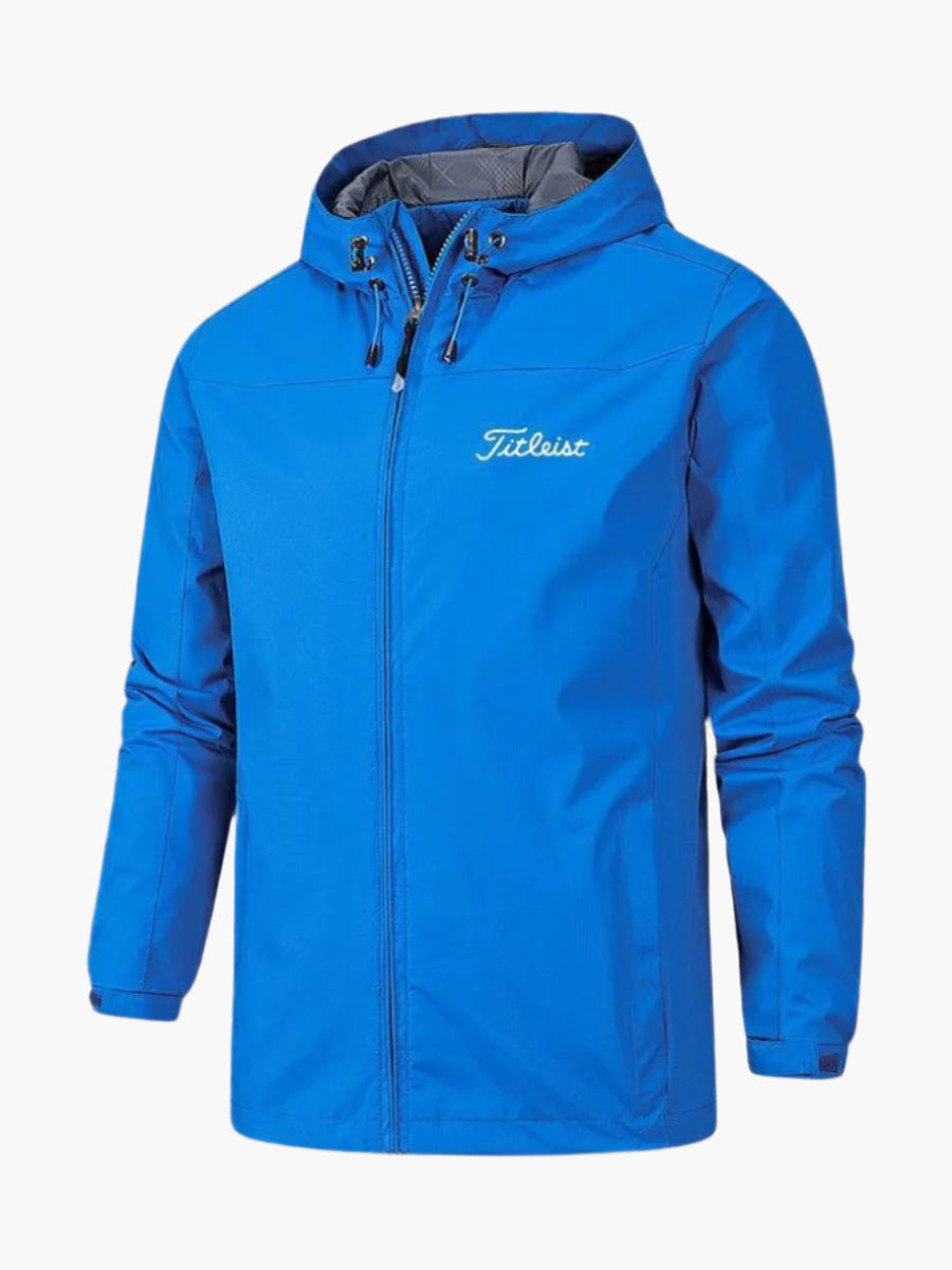 Men's windbreaker with hood – lightweight sports jacket for golf and outdoor activities