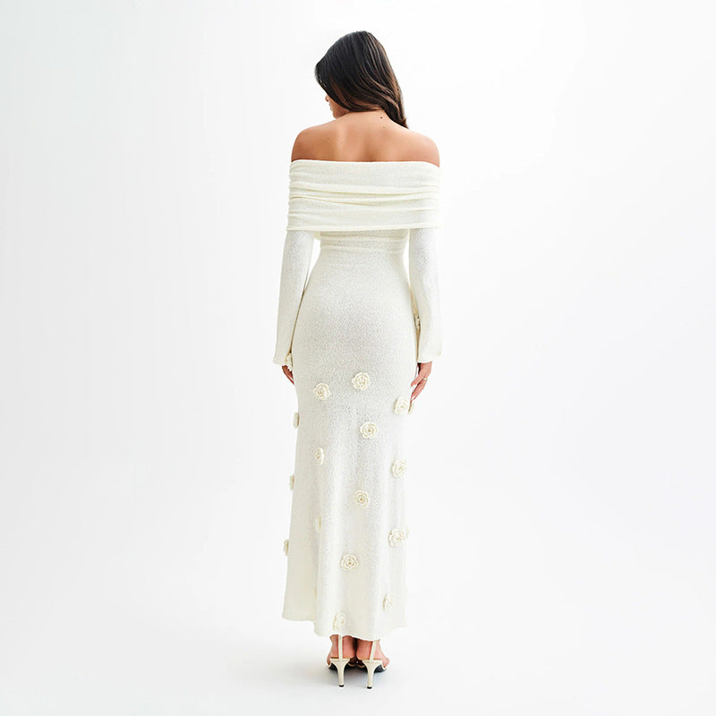 Marie – Knitted Flower Beach Dress