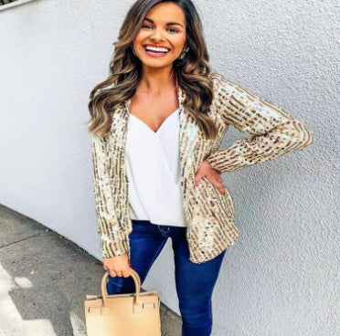 Women's Sequin Blazer – Glamorous Look for Party and Evening Wear