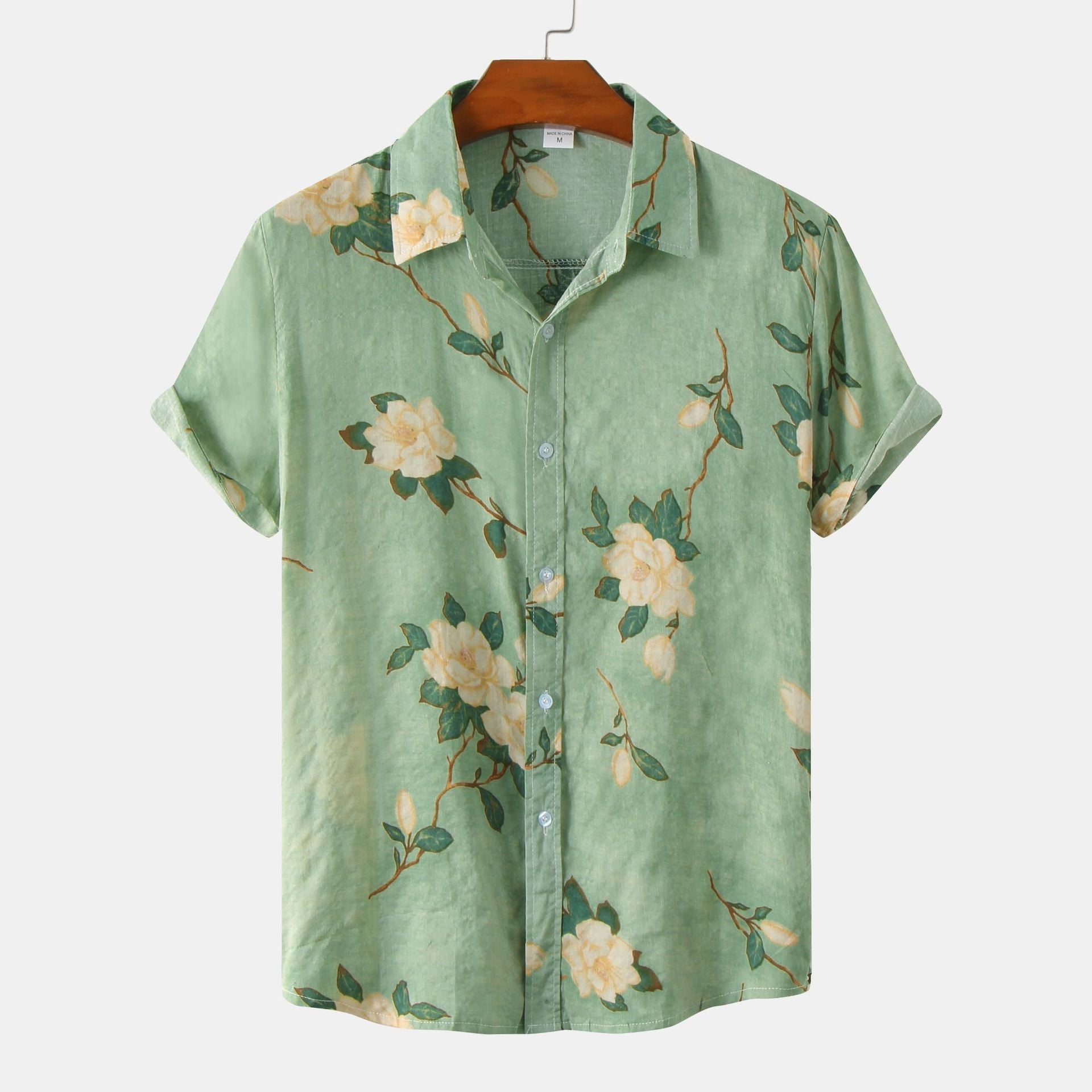 Men's Short Sleeve Shirt with Floral Print – Casual Style for Summer and Vacation
