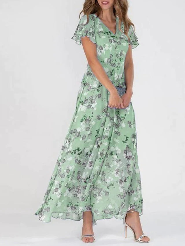 Gabrielle – Women's Elegant Maxi Dress with Butterfly Sleeves – Airy and Romantic