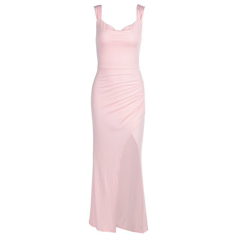 Charlotte – Sleeveless Dress with Split and Bow Back