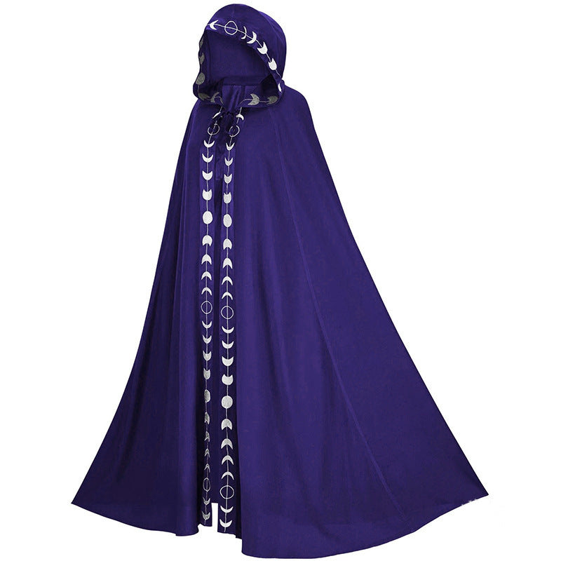 Halloween Unisex Magic Cloak with Moon Pattern - Costume for Party & Dressing Up