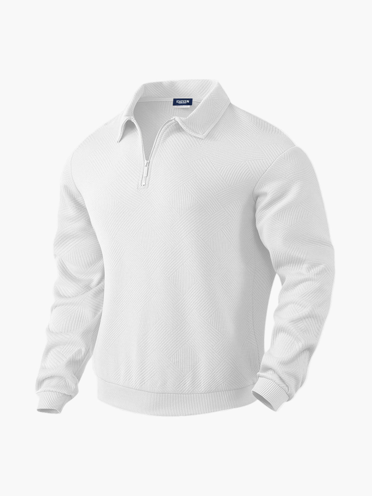 Men's Half-Zip Knitted Pullover with Modern Pattern – Smart Casual Sweater for Every Occasion