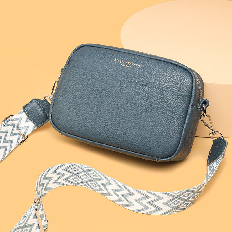 Hayley – Shoulder bag with Rhombus Embroidered Wide Shoulder Strap
