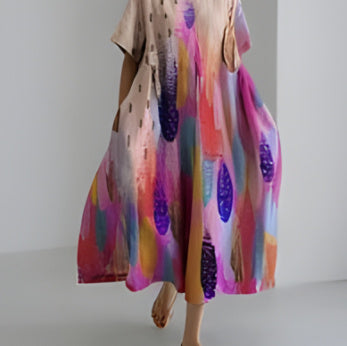 Jessica – 3D Printed Cotton-like Casual Fashion Dress