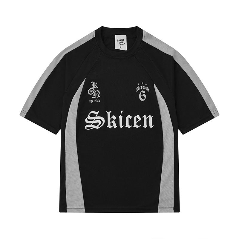 Men's Hip Hop Streetwear T-shirt with Gothic Letter Design for Urban Lifestyle