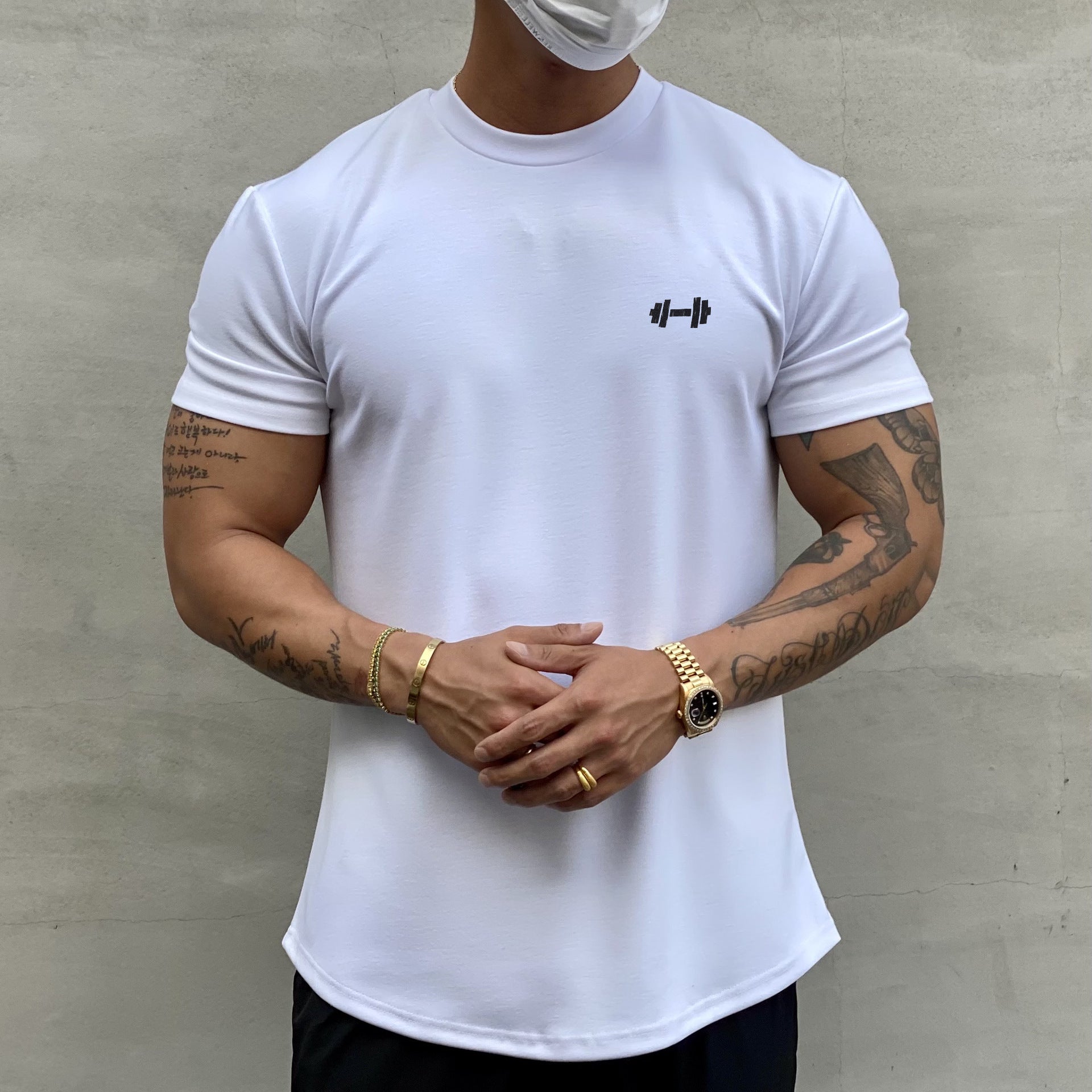 Steven – American Slim Fit Muscle T-shirt with Round Hem and Short Sleeves