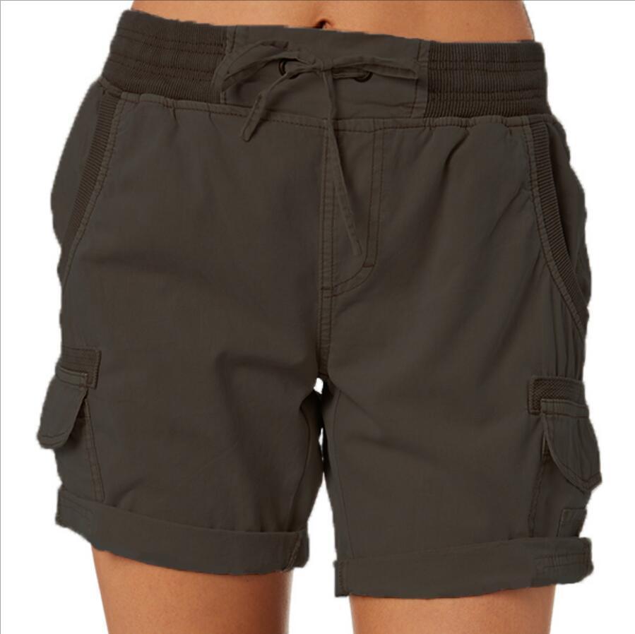 Women's Cargo Shorts with Comfortable Waistband and Pockets