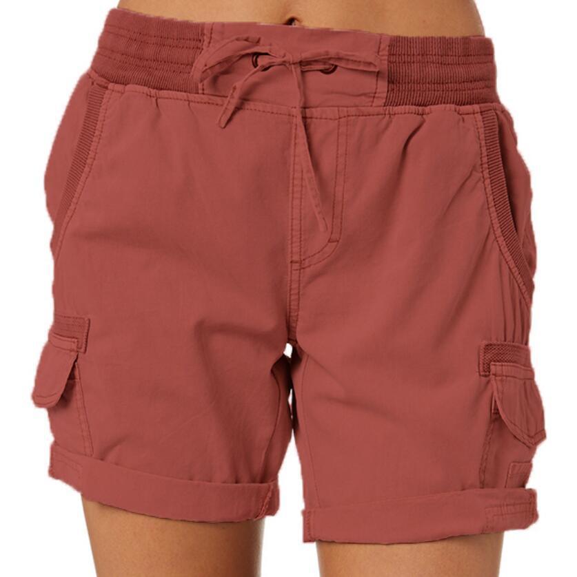 Women's Cargo Shorts with Comfortable Waistband and Pockets