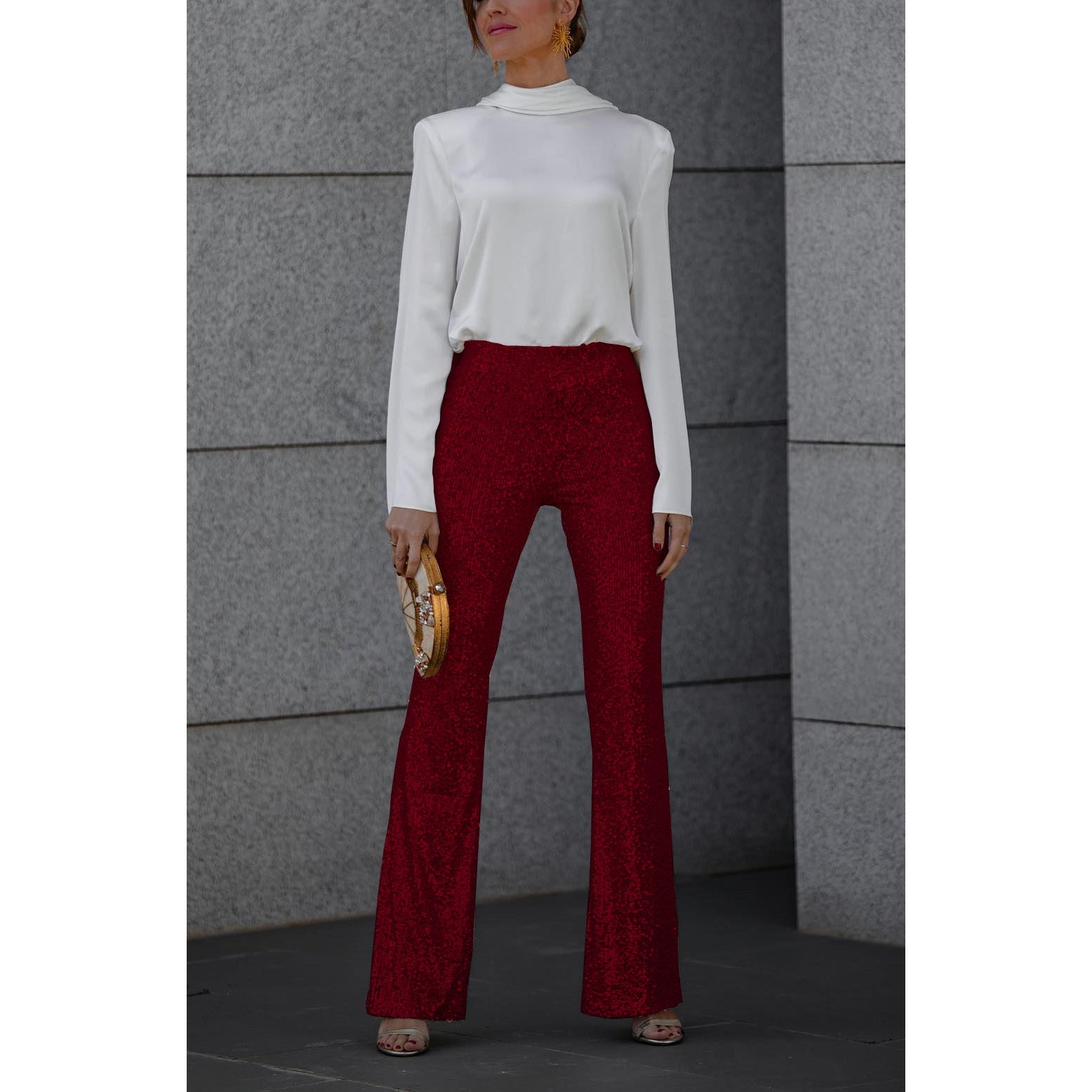 Tara – Sequin Clothing with Elastic Waist and Flared Legs