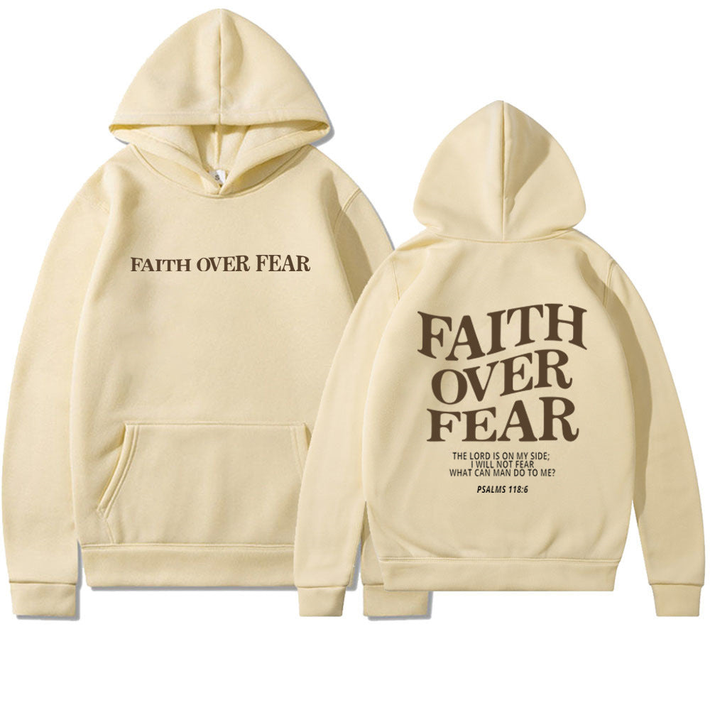 Faith Over Fear unisex hoodie – comfortable casual hoodie with print for men and women