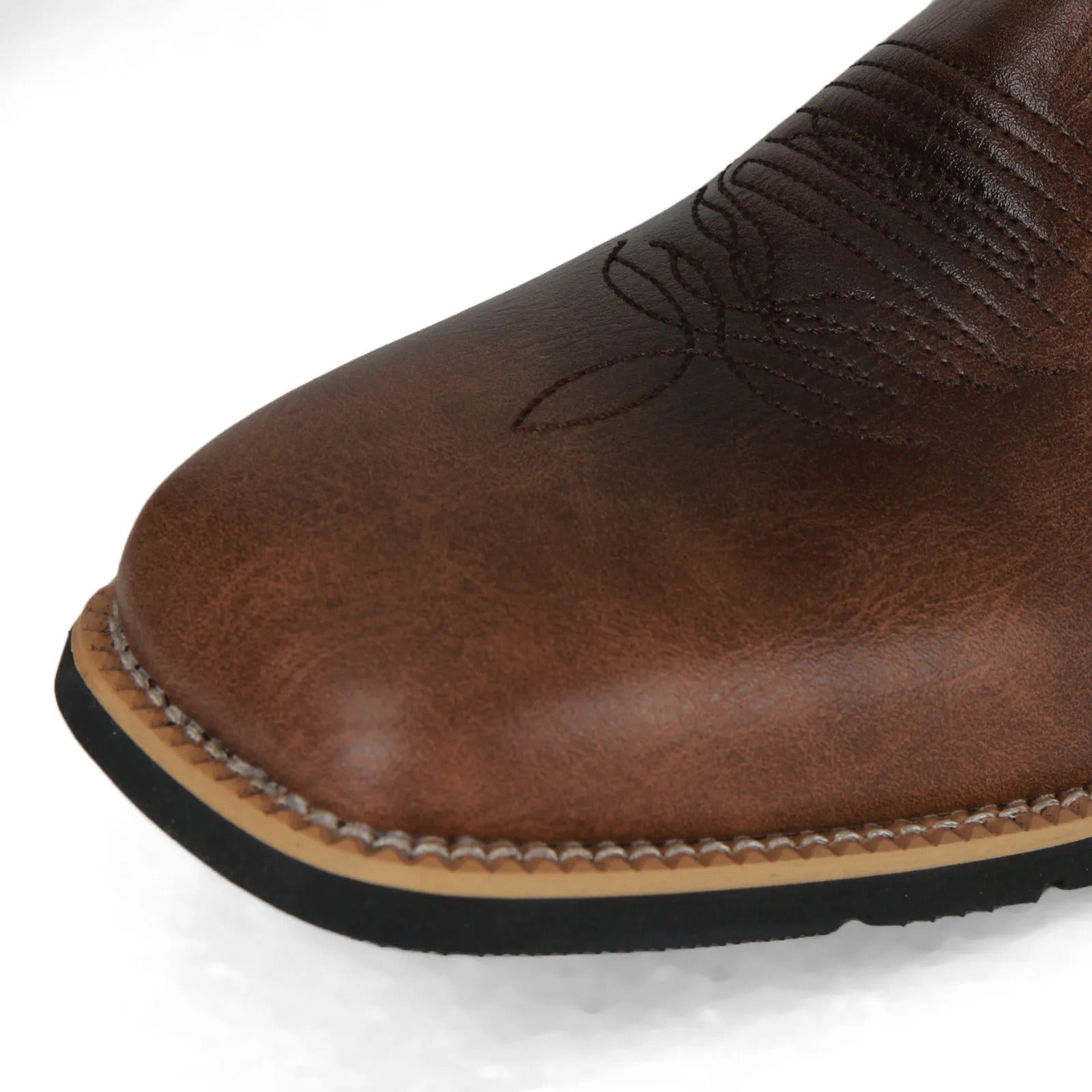 Men's cowboy boot – classic western boot with decorative stitching and block heel
