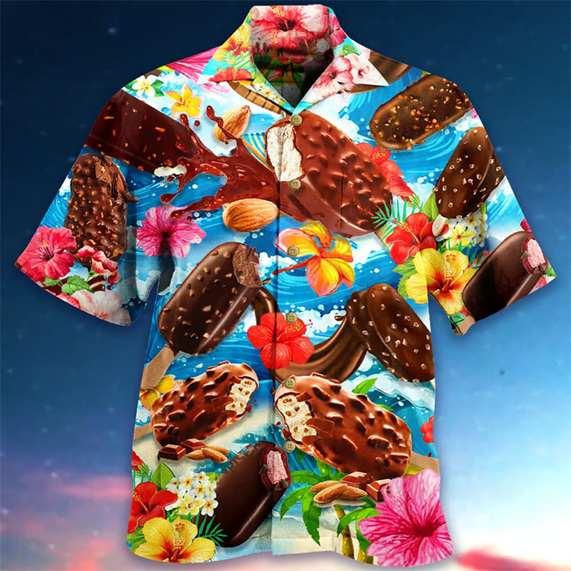 Men's Hawaii Shirt with Retro Ice Design – Summer Style with Nostalgic Print