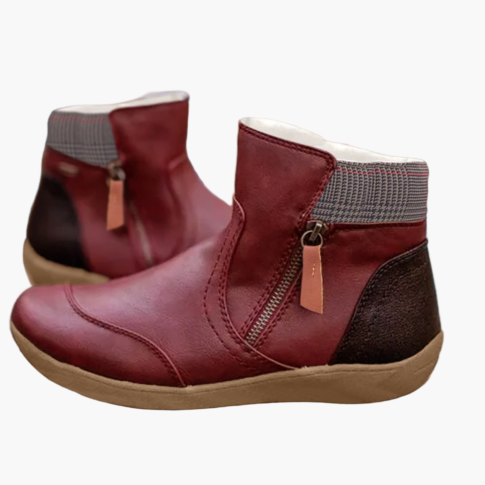 Women's Orthopedic Ankle Boots with Double Zipper – Comfortable Fashion Boots for Daily Use