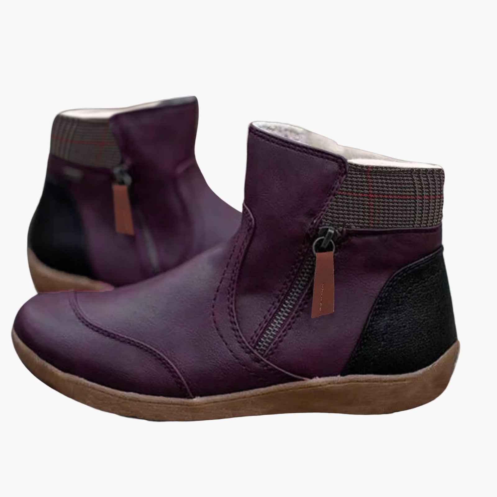 Women's Orthopedic Ankle Boots with Double Zipper – Comfortable Fashion Boots for Daily Use