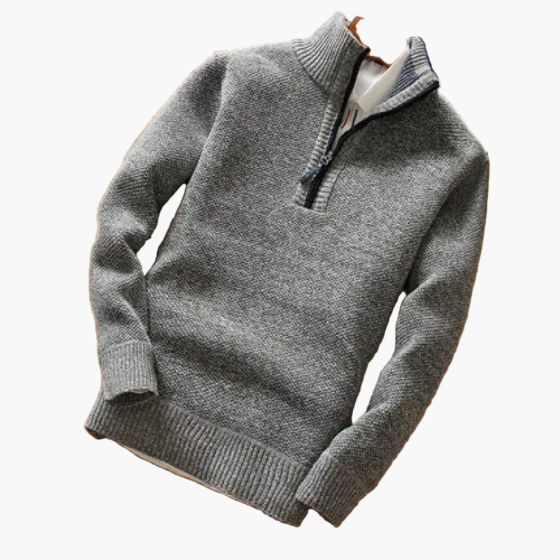 Men's Knitted Half-Zip Sweater for Casual and Business Looks