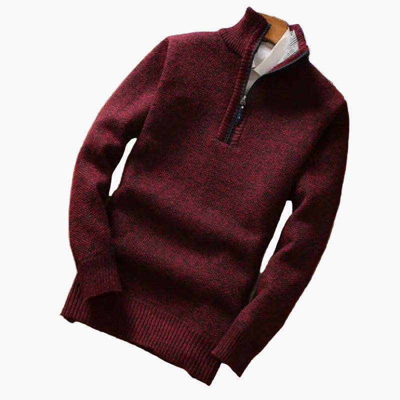 Men's Knitted Half-Zip Sweater for Casual and Business Looks