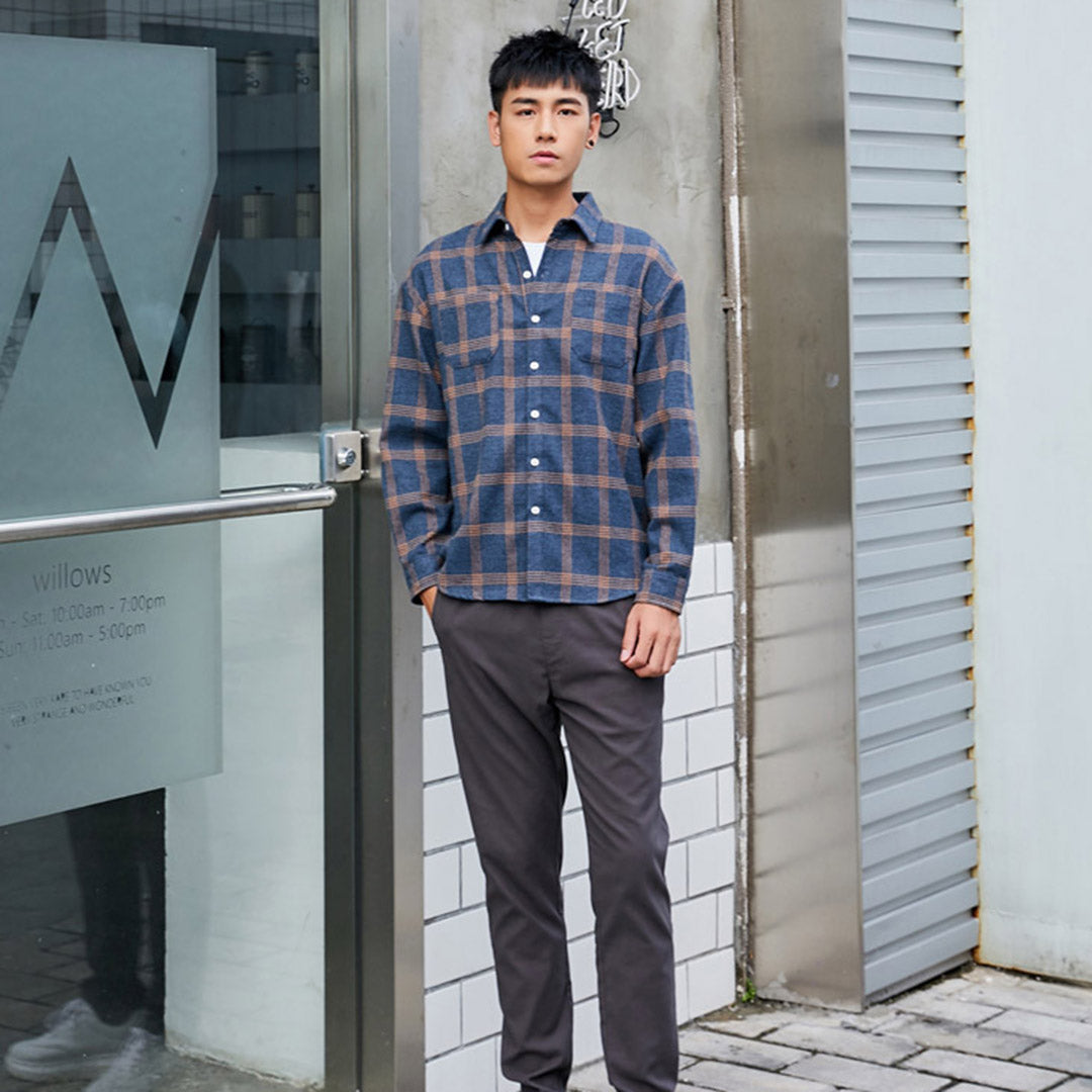 Men's Shirt Casual Checkered Pattern Stylish for Daily Use