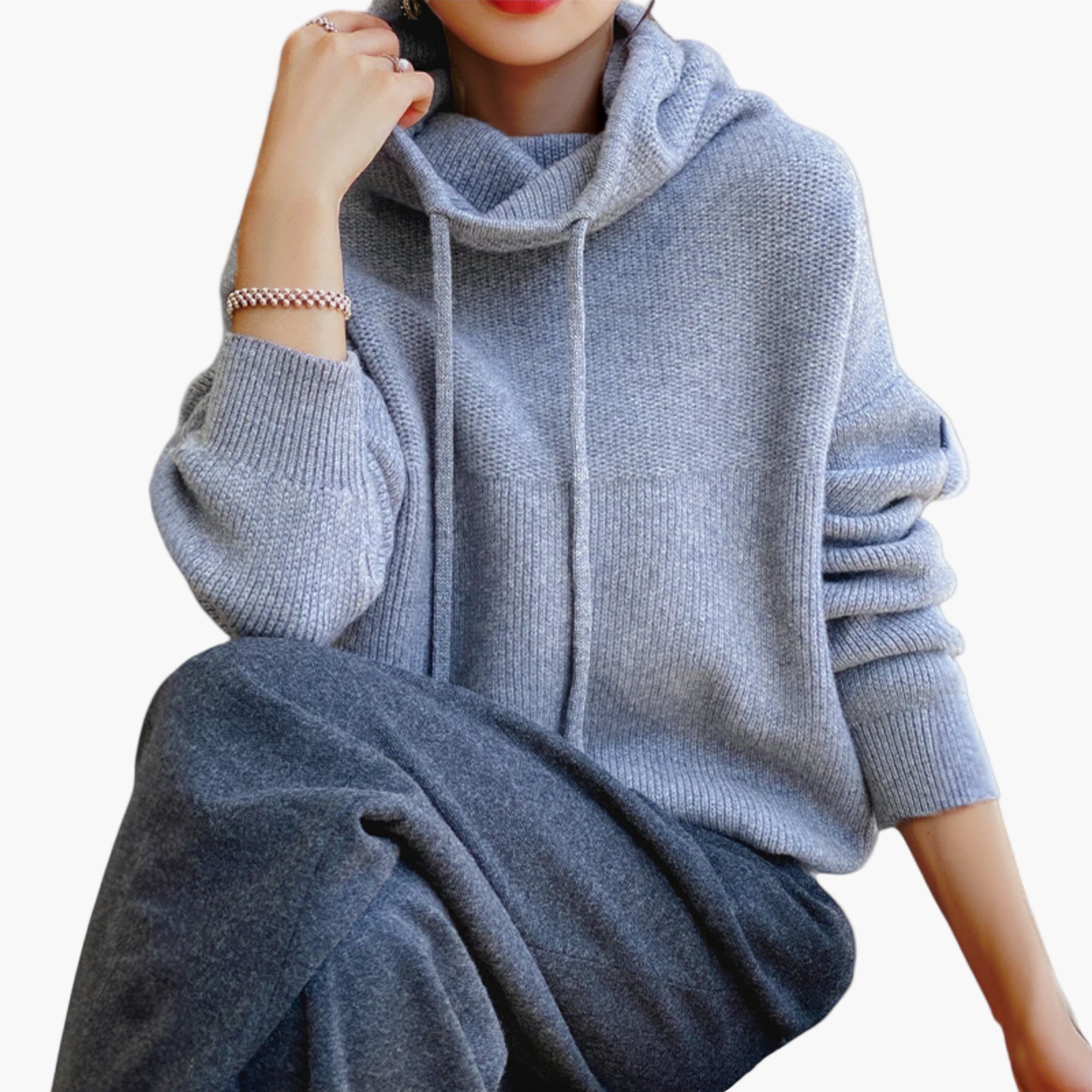 Women's Knitted Hoodie Sweater – Casual & Comfortable Streetwear for Every Day