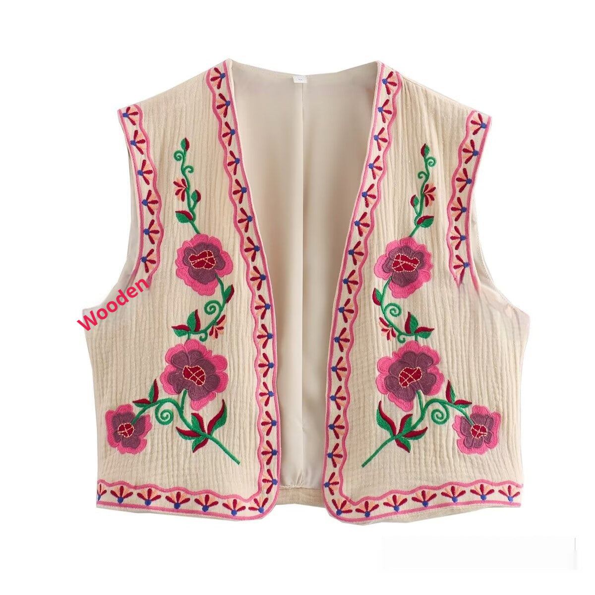 Phoebe – Fashionable Female Vest with Two-tone Embroidery