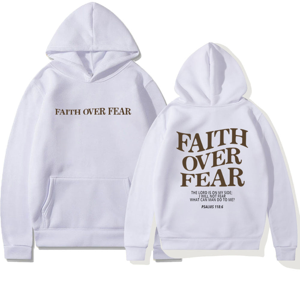 Faith Over Fear unisex hoodie – comfortable casual hoodie with print for men and women