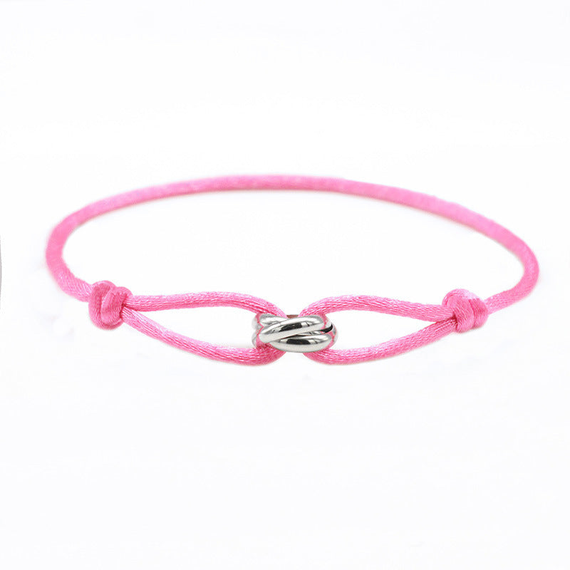 Ladies bracelet with adjustable cord and elegant decorative knot – stylish women's bracelet