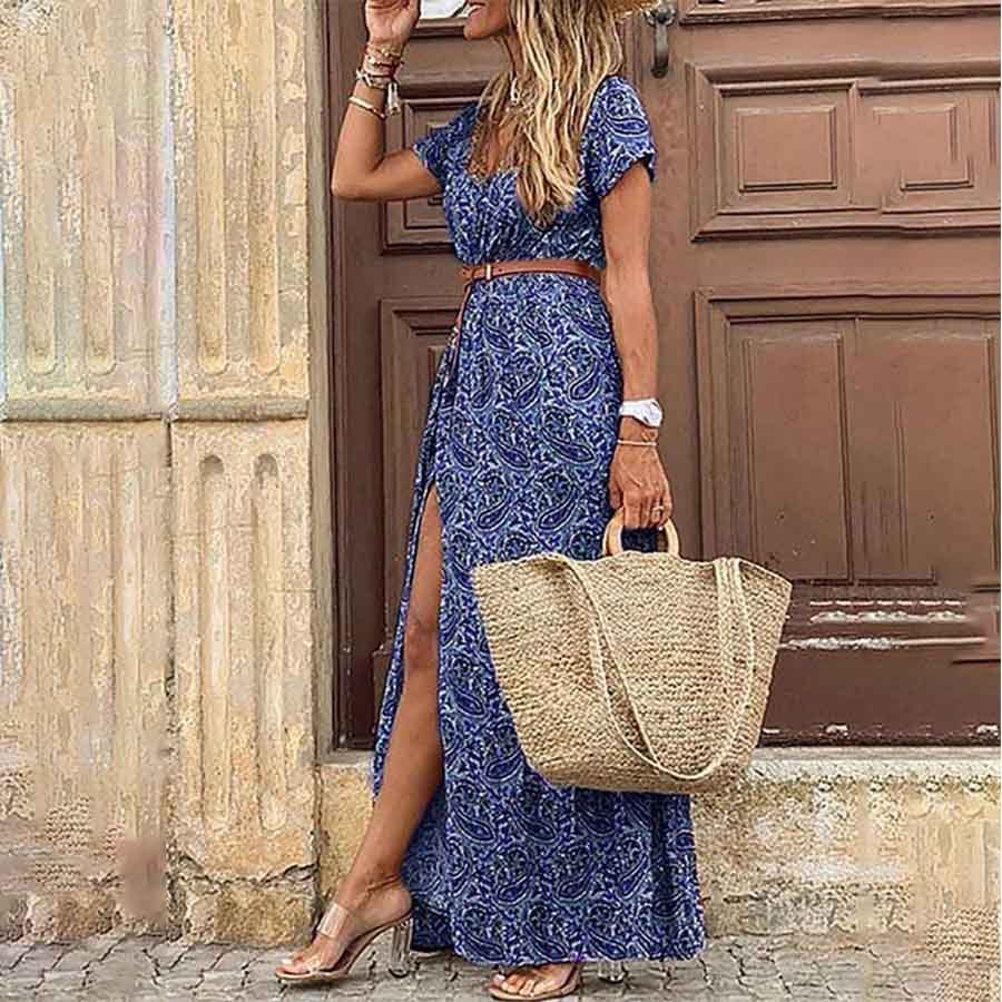 Susan – Stylish V-neck Floral Dress