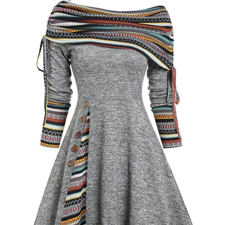 Michelle – Elegant Swing Dress with One Shoulder
