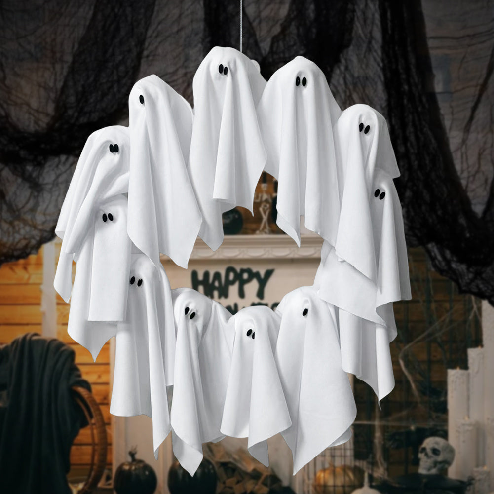 Halloween Spooky Ghost Wreath Decoration for Party and Door
