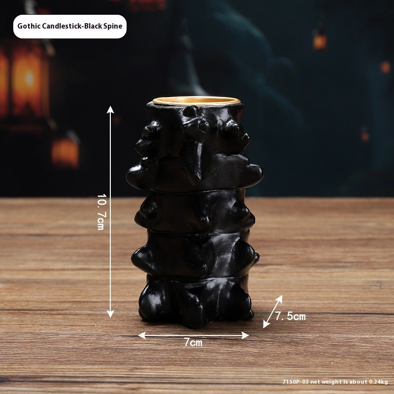 Halloween Gothic Tealight Holder Set – Heart, Brain & Spine Decoration