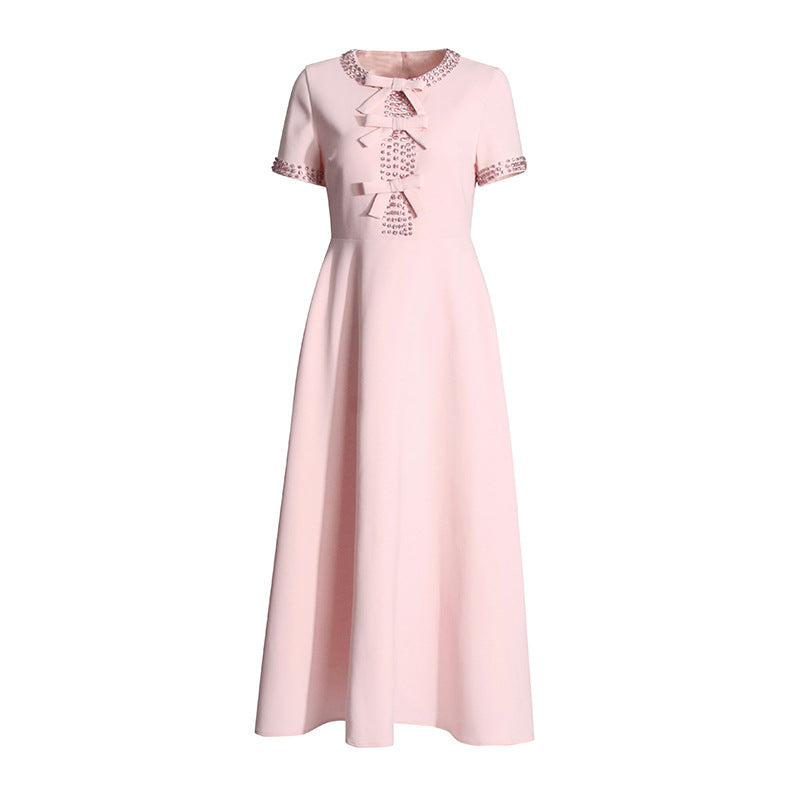 Georgina – Luxury Dress with Bow and Rhinestone