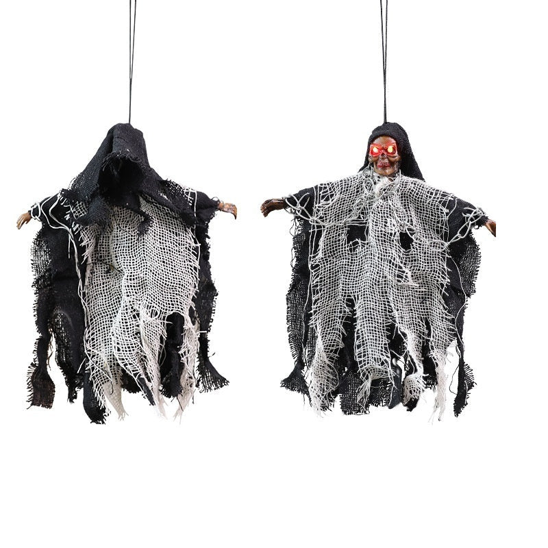 Halloween Ghost Hanger with Glowing Eyes and Chains – Spooky Decoration for Party and Trick-or-Treat