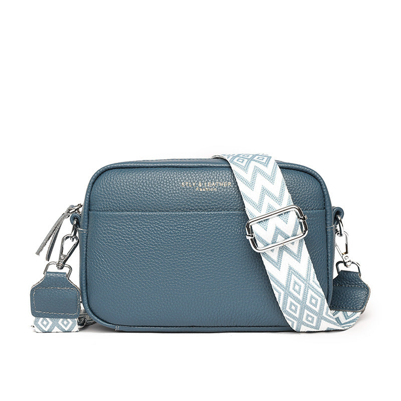 Hayley – Shoulder bag with Rhombus Embroidered Wide Shoulder Strap