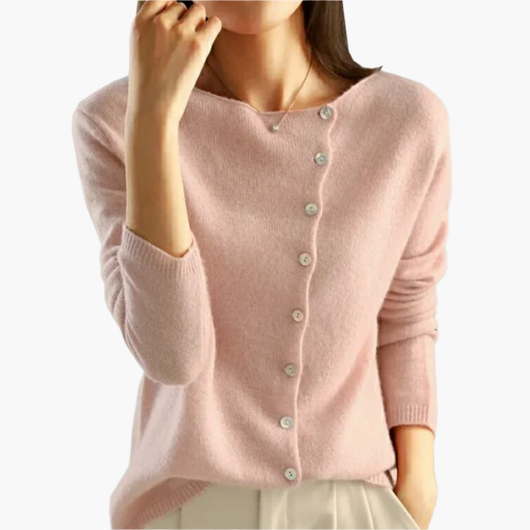 Women's Casual Cardigan with Asymmetrical Button Closure – Comfortable Style for Every Occasion