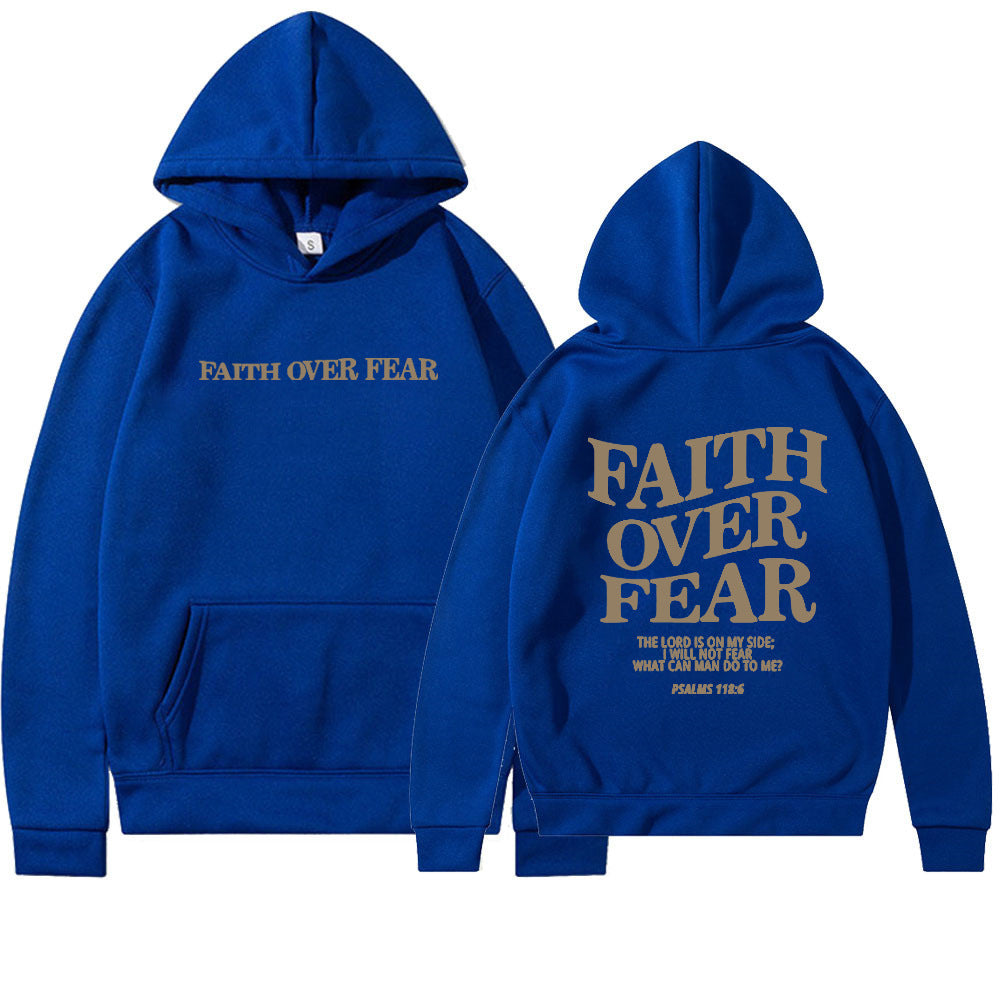 Faith Over Fear unisex hoodie – comfortable casual hoodie with print for men and women