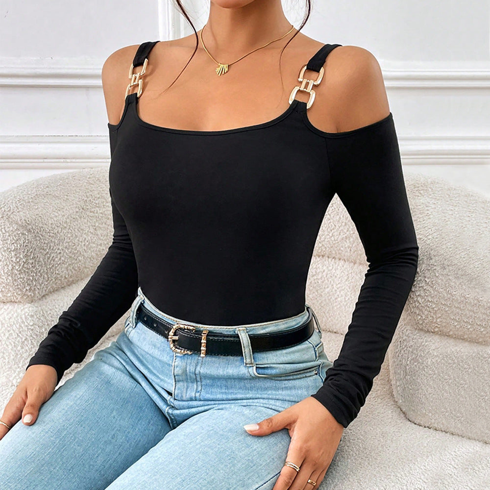 Jean – Stylish Off-Shoulder Top with Metal Hook