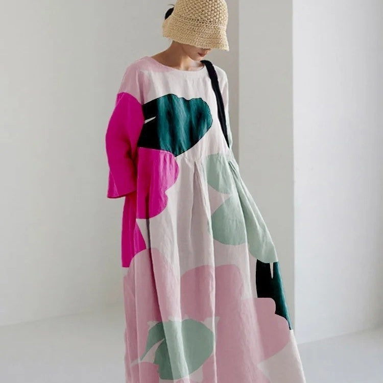 Jessica – 3D Printed Cotton-like Casual Fashion Dress