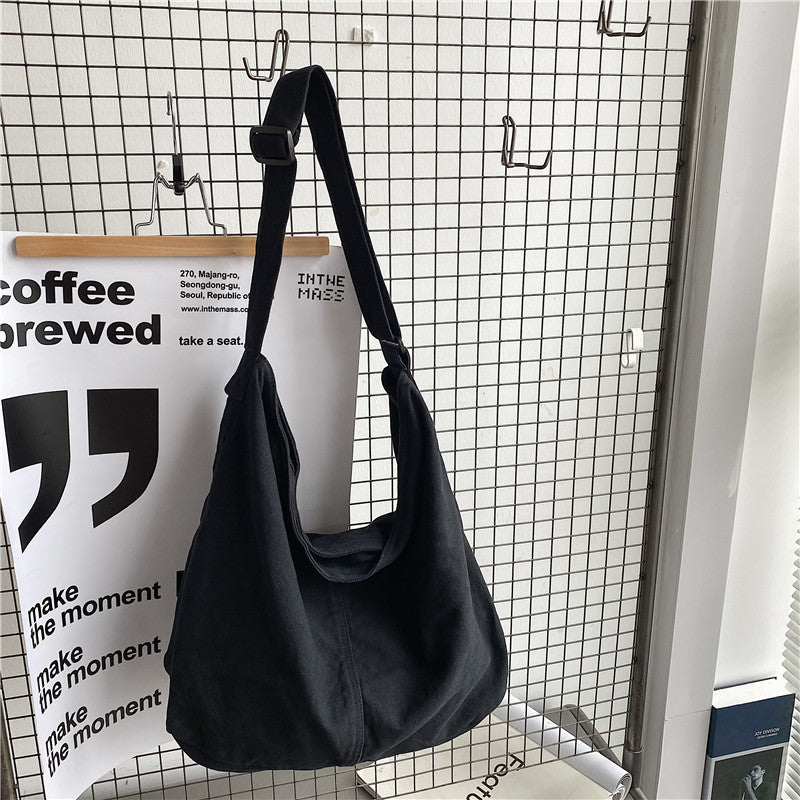 Casual Ladies Oversized Canvas Shoulder Bag with Adjustable Strap