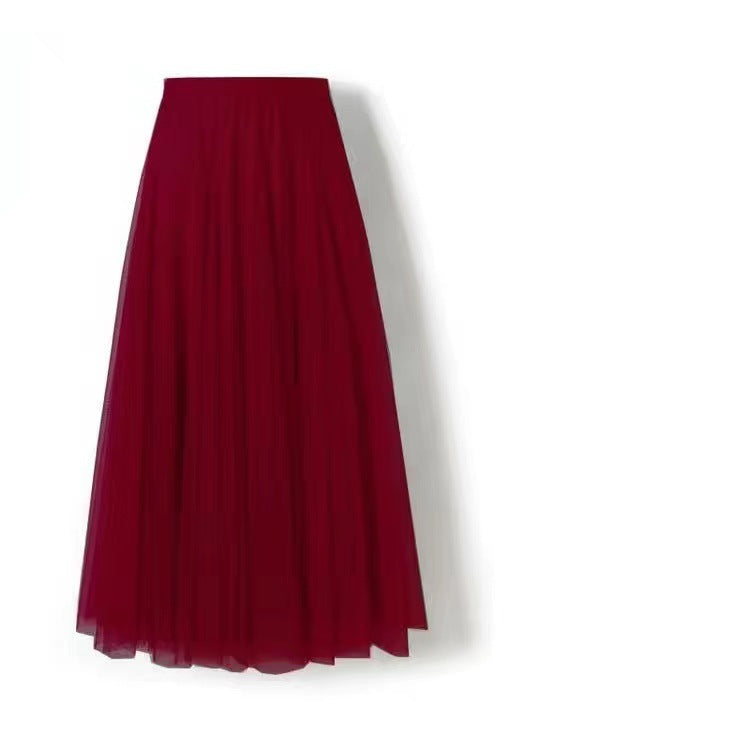 Women's pleated midi skirt – elegant A-line with flair for party, work & weekend