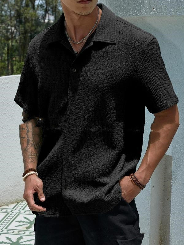 Damien – Solid Color Short Sleeve Shirt Casual