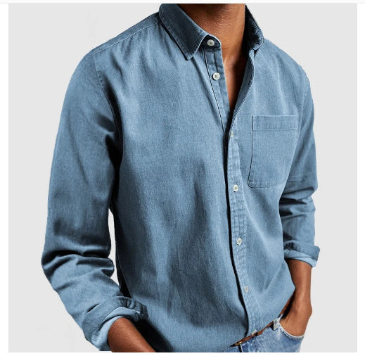 Men's casual shirt with chest pocket – long sleeve for work and weekend