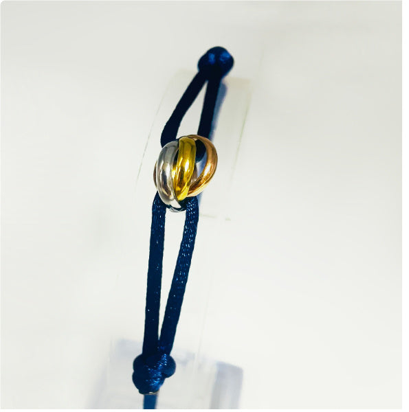 Ladies bracelet with adjustable cord and elegant decorative knot – stylish women's bracelet
