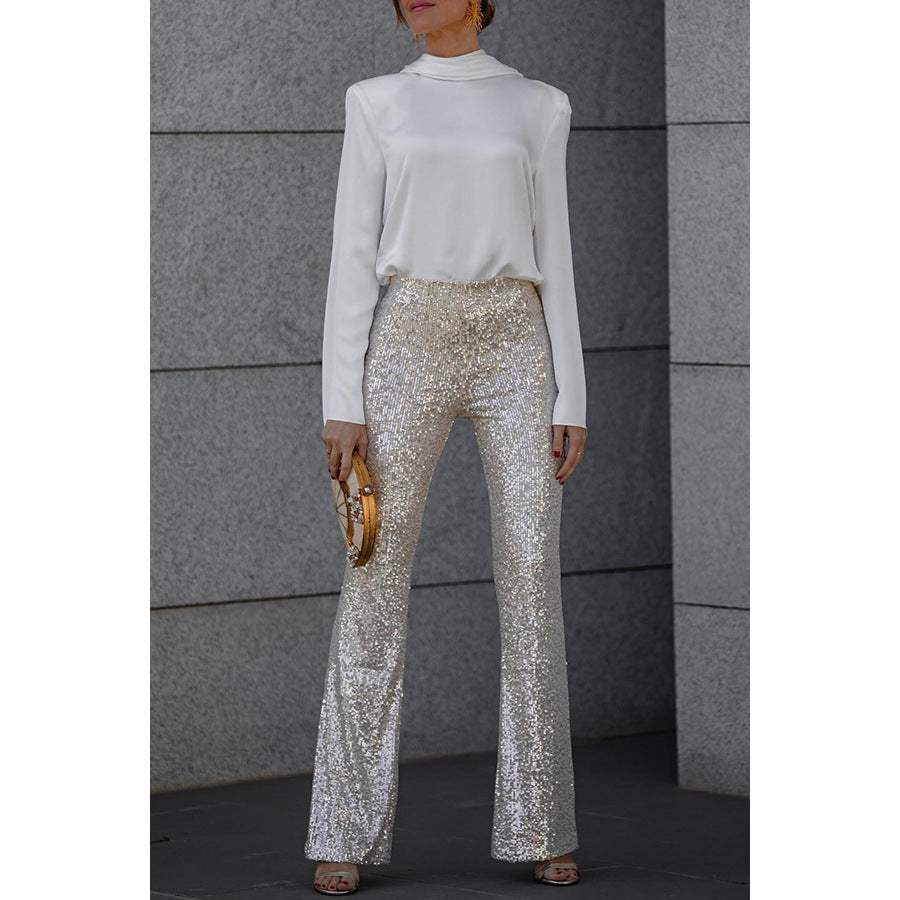 Tara – Sequin Clothing with Elastic Waist and Flared Legs