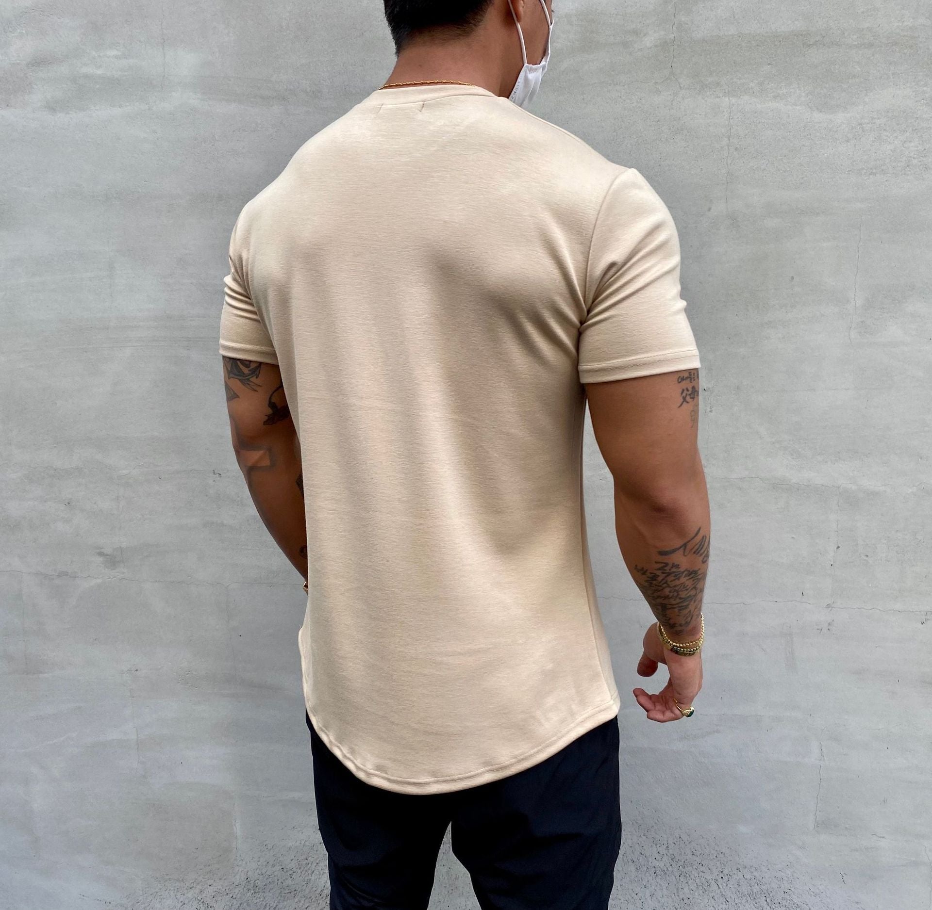 Steven – American Slim Fit Muscle T-shirt with Round Hem and Short Sleeves