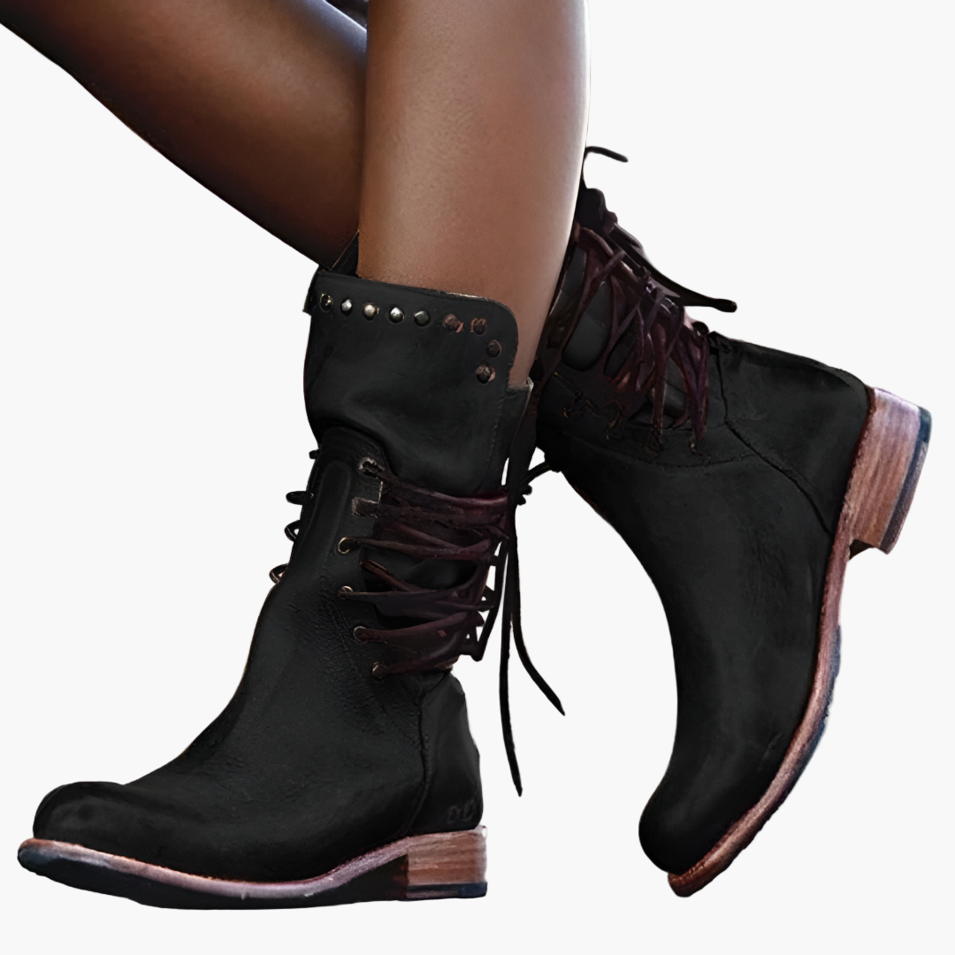 Women's Vintage Leather Lace-up Boots for Adventure and Daily Use