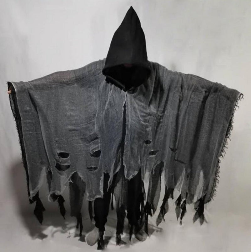 Halloween Ghost Costume for Adults – Creepy Cloak with Hood – Perfect for Halloween Party & Decoration