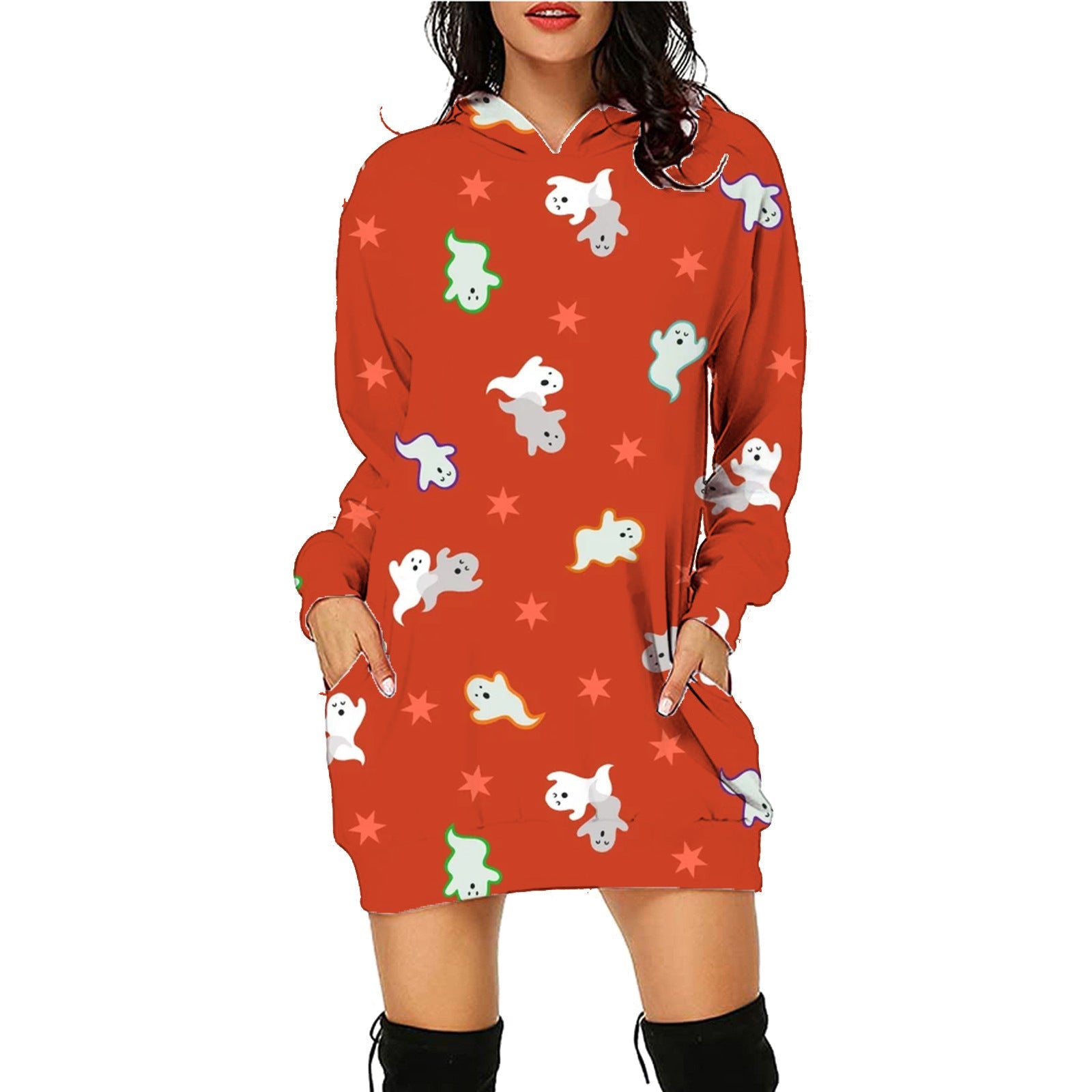 Women's Halloween Hoodie Dress – Comfortable and Stylish Party Dress for Halloween