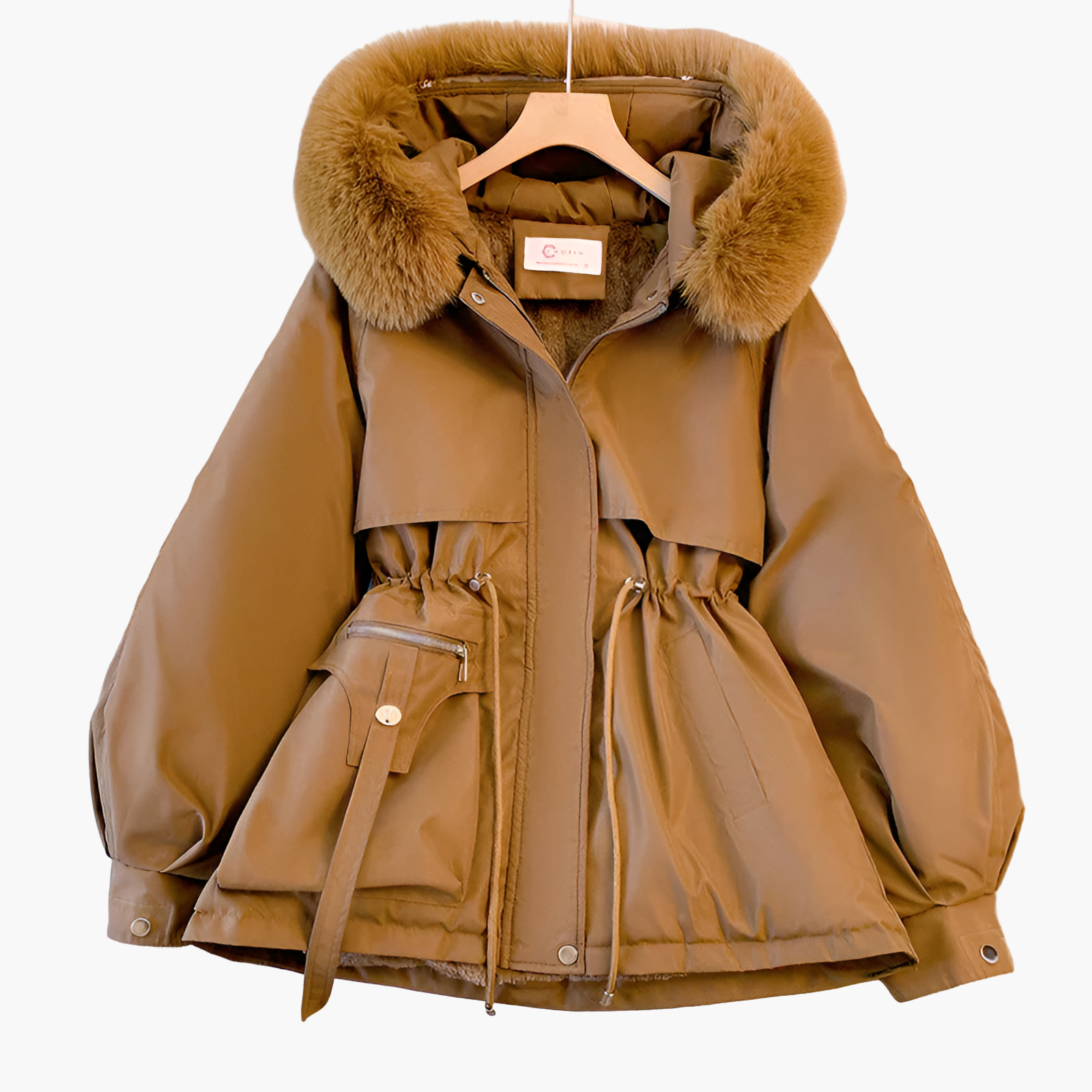 Women's Winter Coat with Hood and Fleece Lining – Stylish Warm Parka for Cold Days